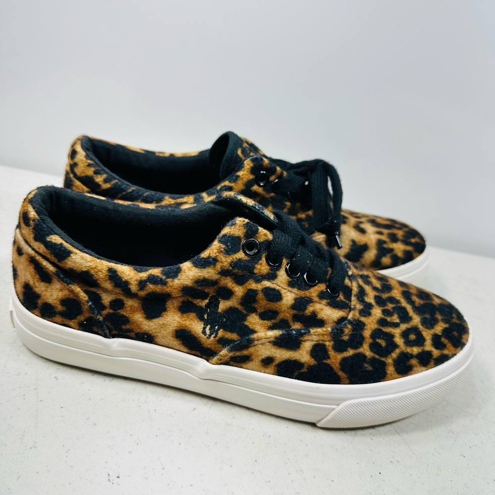 Polo Ralph Lauren Sneakers Leopard Print Size 4 Women - Picture 3 of 7